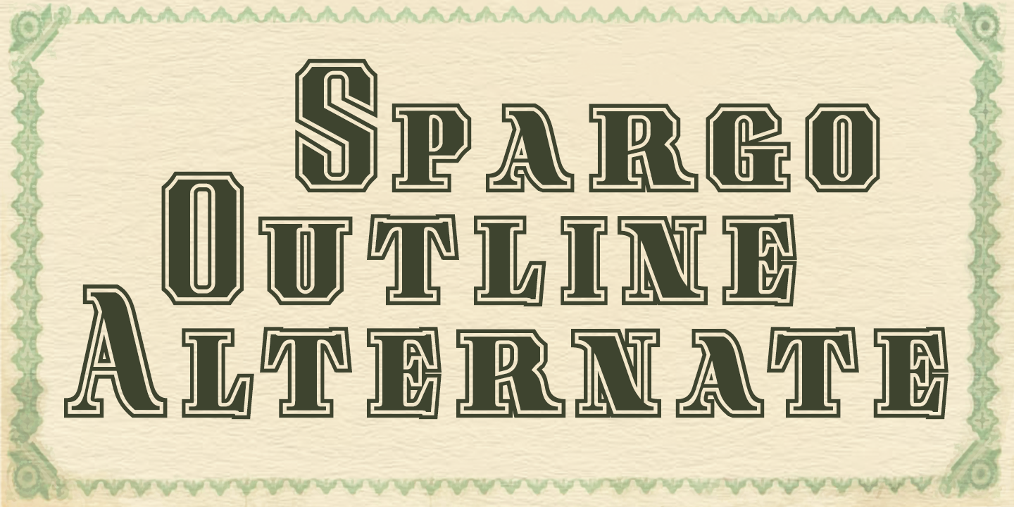 Пример шрифта Spargo Engraved